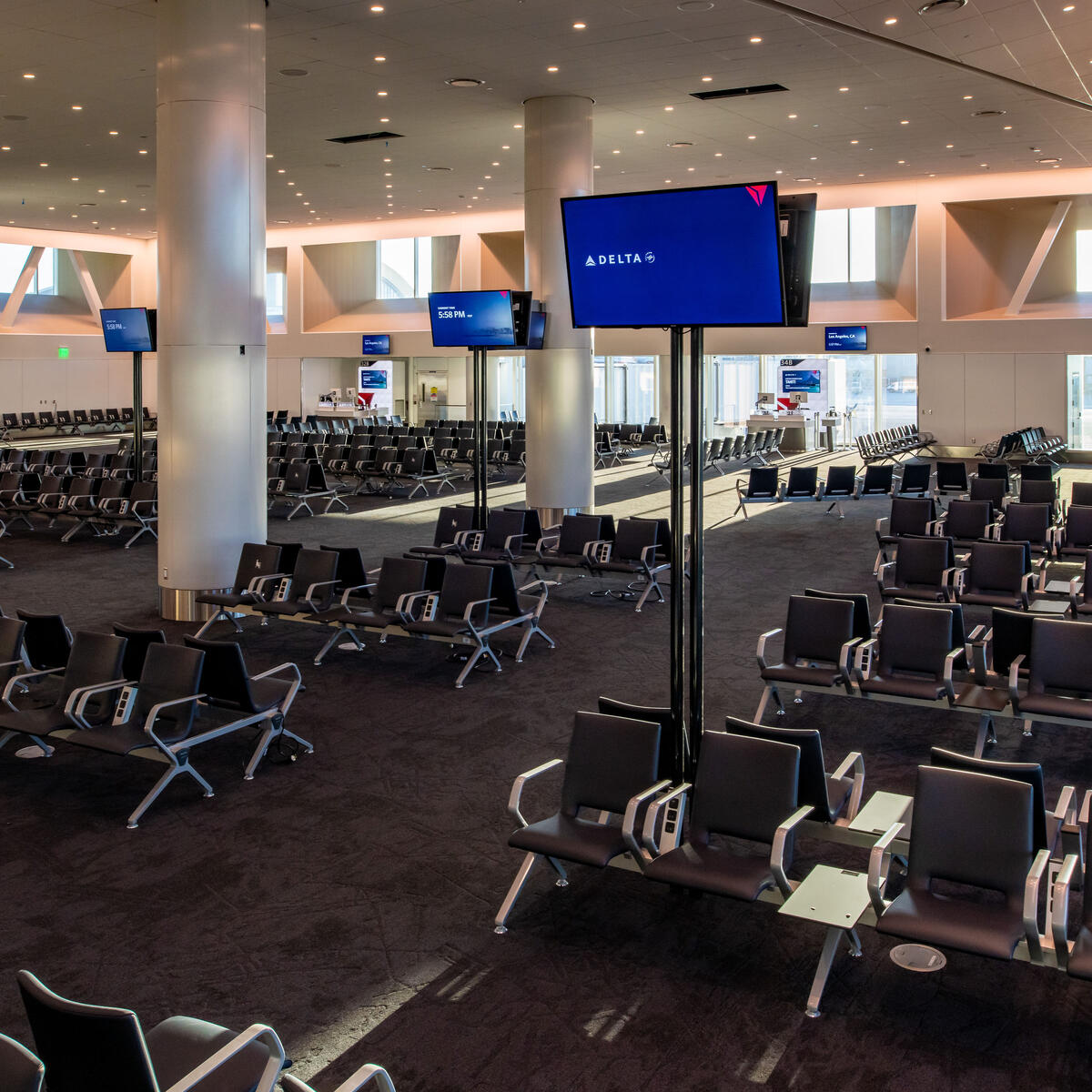 Spacious seating at Delta's brand-new T3 facility at LAX