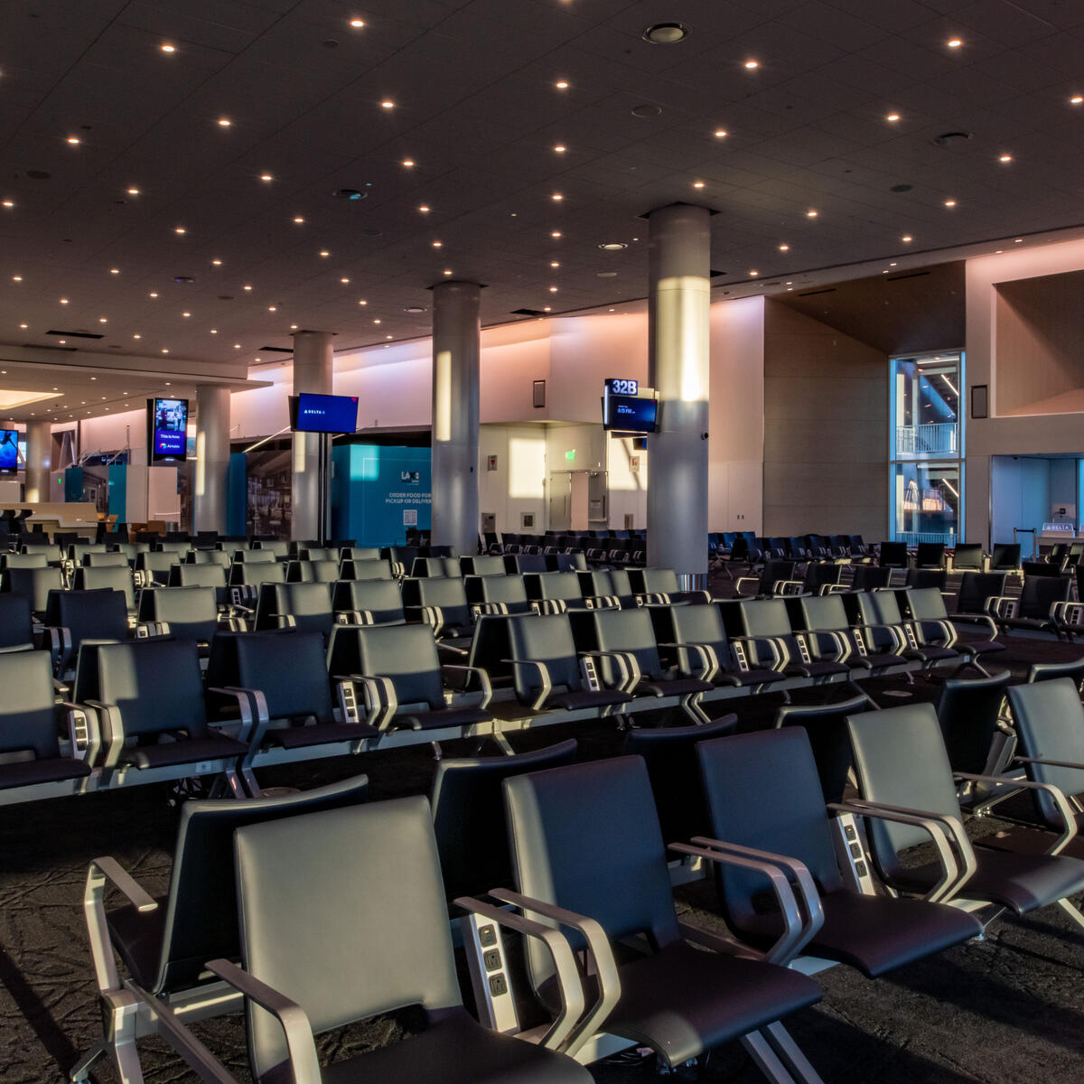 Spacious seating at Delta's brand-new T3 facility at LAX