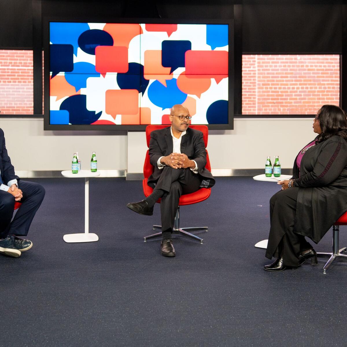 CEO Ed Bastian participates in a town hall at Delta's Atlanta headquarters.