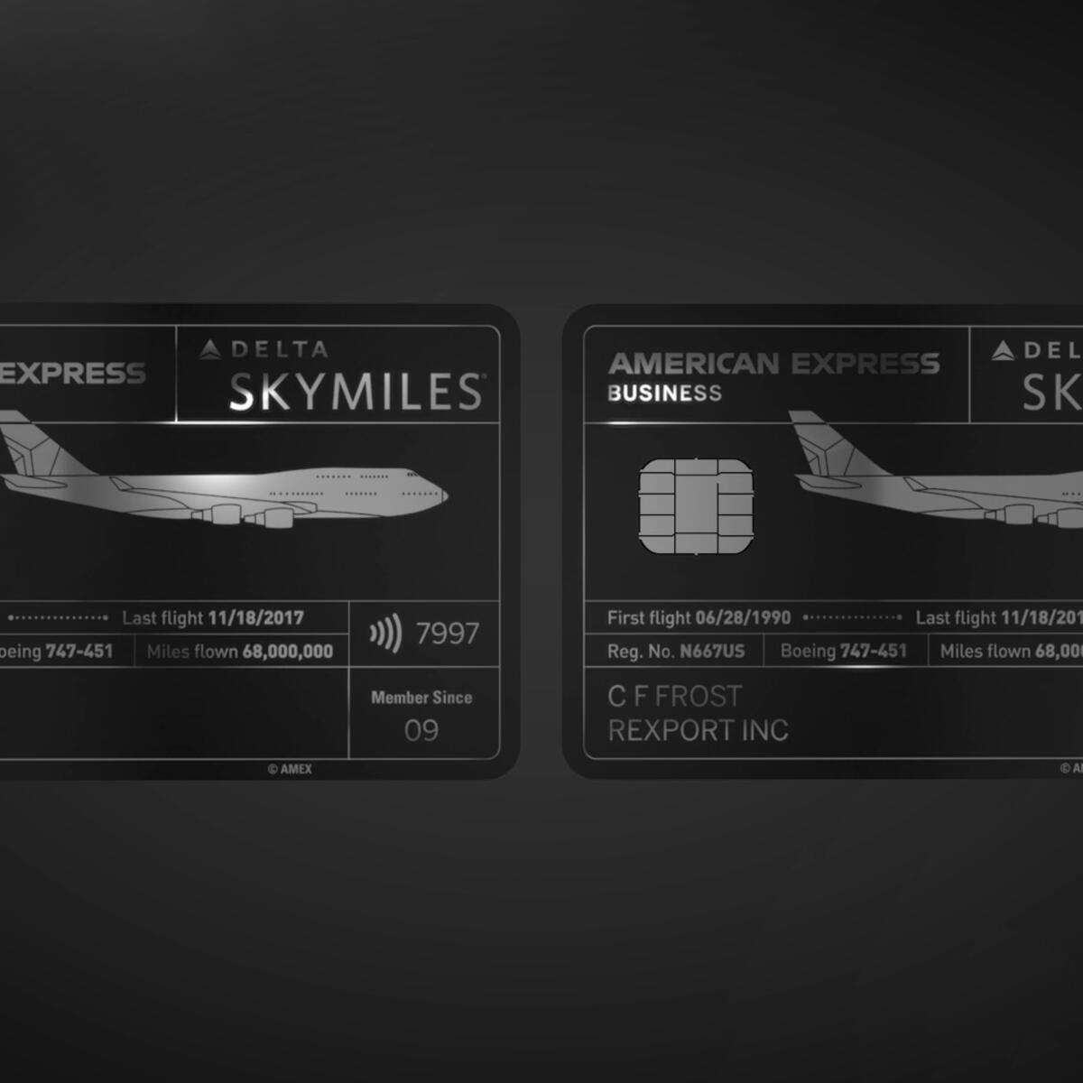 Boeing 747 Amex cards