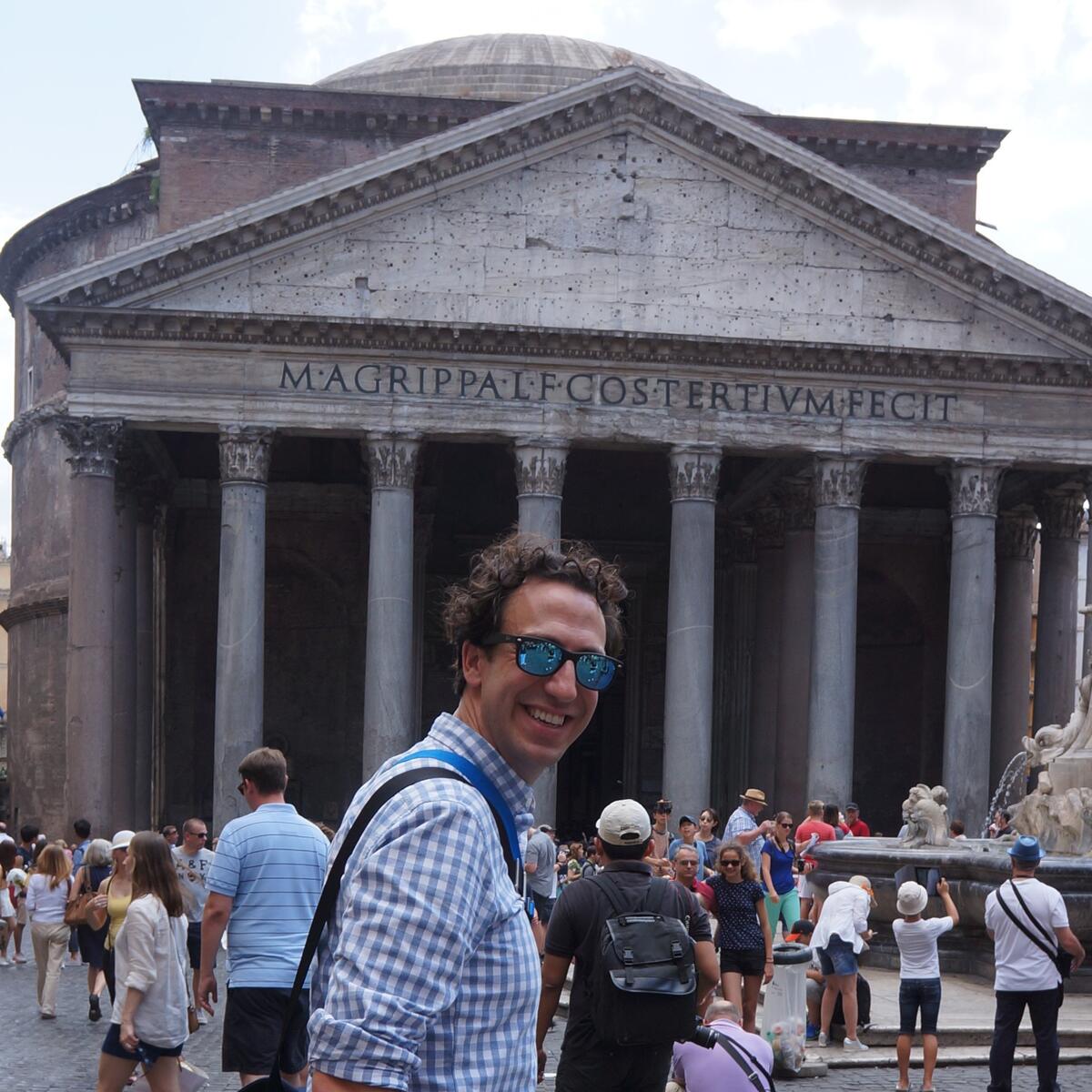 Discovering the Pantheon while exploring the streets and piazzas of Rome.