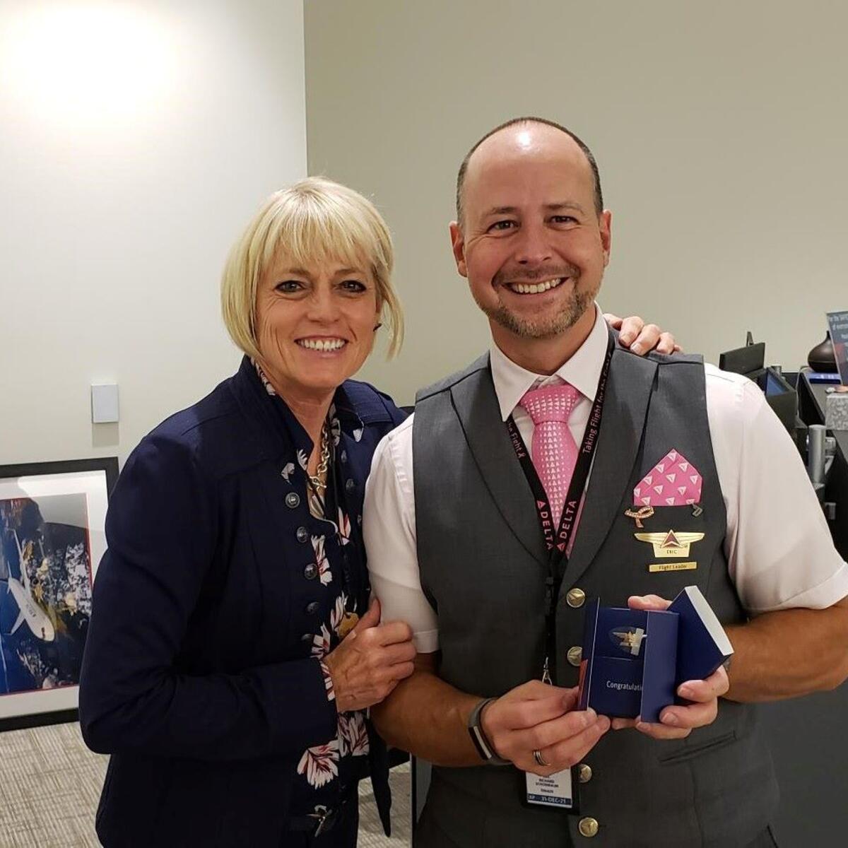 Eric Schoenbaum poses with a colleague.
