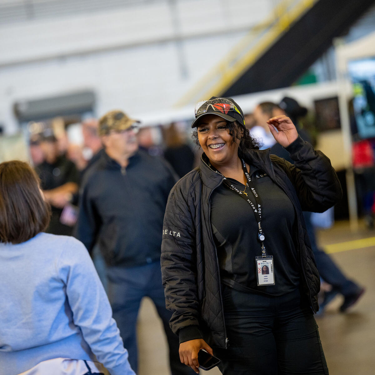 A Delta employee attends the appreciation event on Nov. 4, 2022.