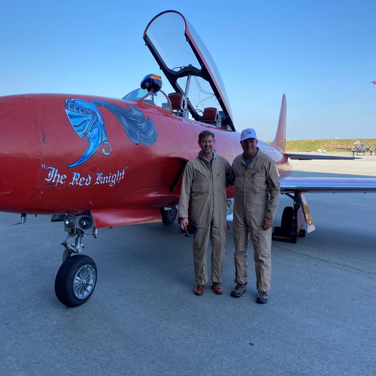 Don Mitacek, S.V.P. of Delta TechOps and the President of the Delta Technical Services Group, and pilot Chris Rounds.