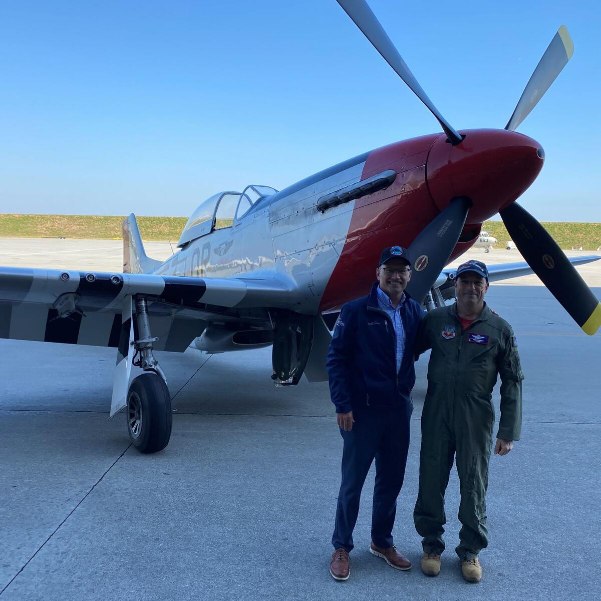 Jerry Allen and retired Col. John Currenti, Delta First Officer, pose on Nov. 4, 2022, at the annual veterans celebration.