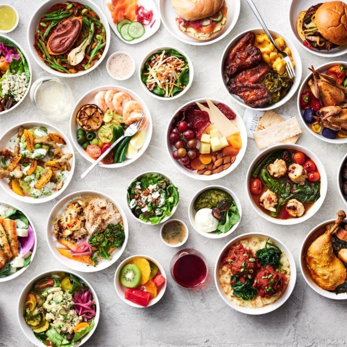 A variety of dishes that First Class and Delta One customers can choose on select flights.