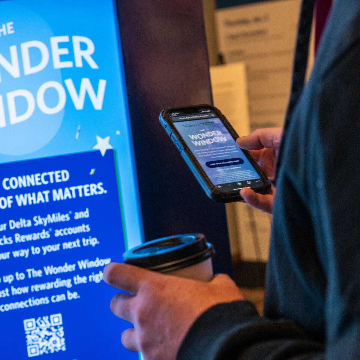 Delta SkyMiles® and Starbucks® Rewards came together at CES to give attendees more of what matters. Attendees experienced the interactive “Wonder Window” exhibit at ARIA for special giveaways.