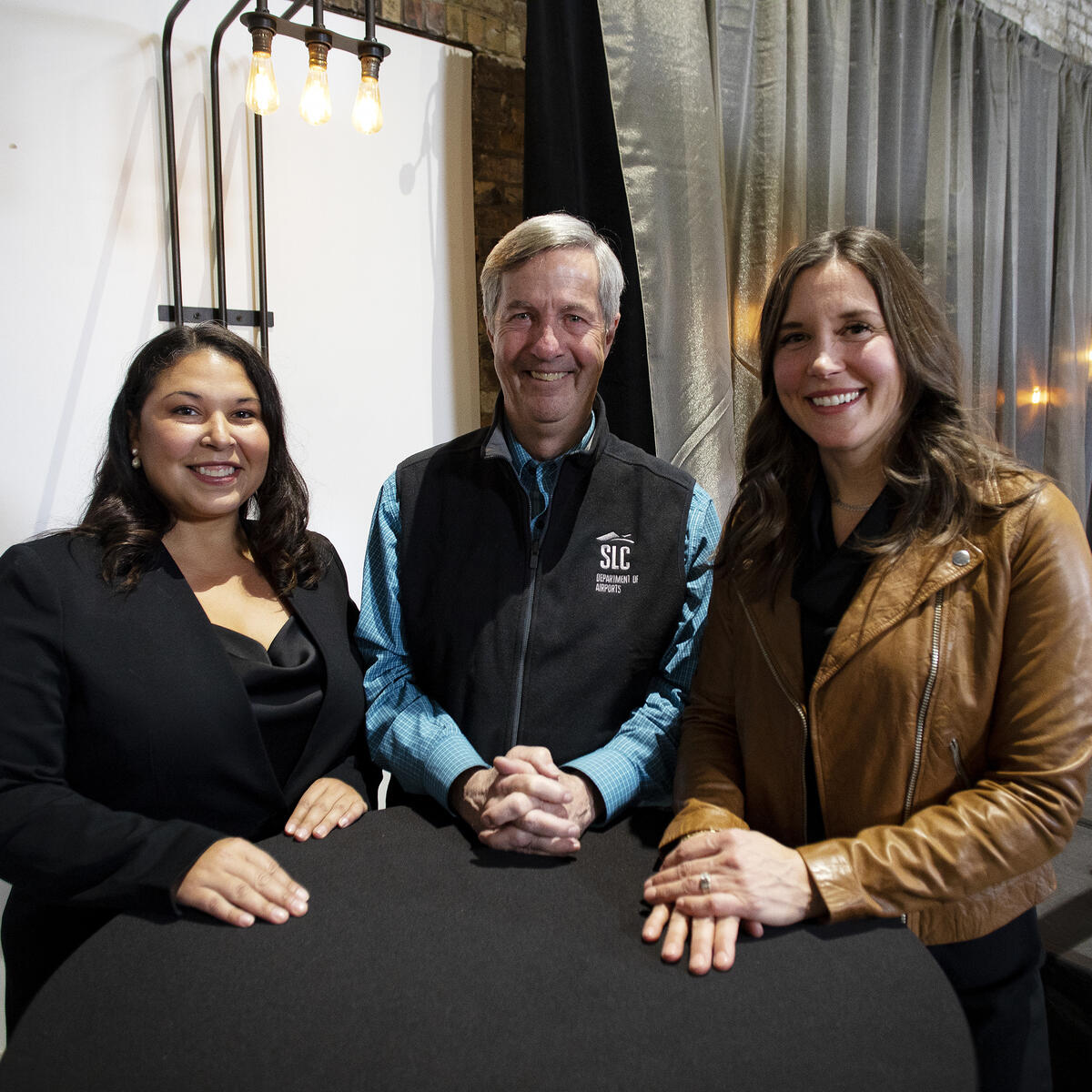 Left to Right: Sarah Gonzales, Director of State & Local Government Affairs, Delta; Bill Wyatt, Executive Director, Salt Lake City Department of Airports; Mayor Erin Mendenhall, Salt Lake City