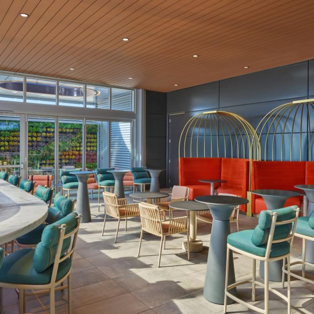 Delta's MSP G-Club includes a year-round, all-weather Sky Deck® with seating for 110 guests.