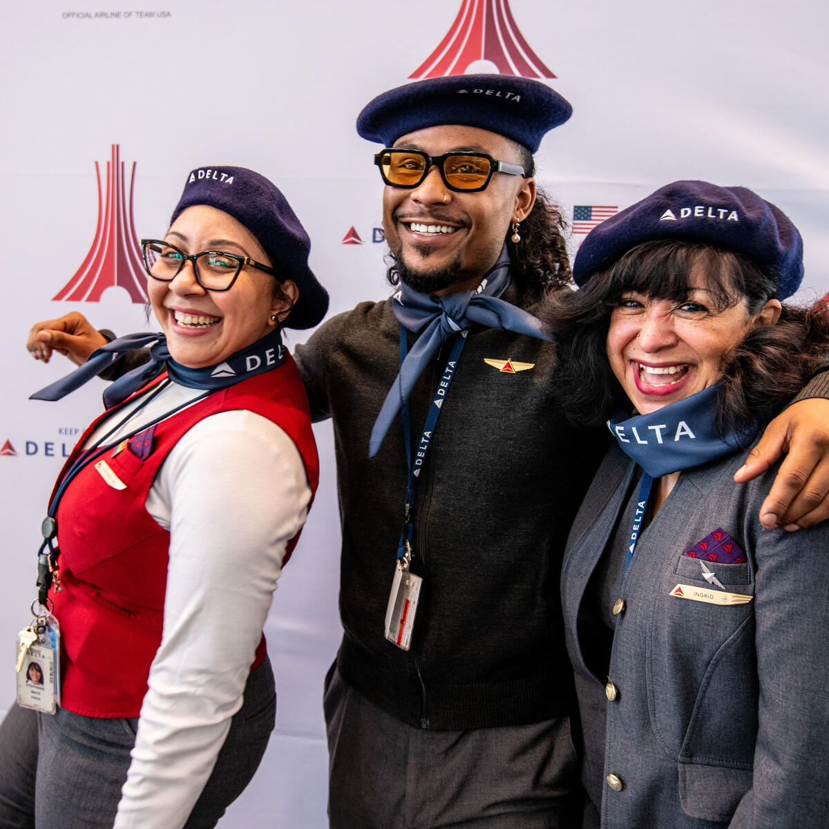 Delta people, customers and friends celebrate the departure of Delta Flight 290 from Los Angeles International Airport (LAX) to Paris Charles de Gaulle Airport (CDG).