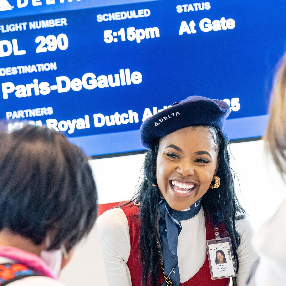 Delta people, customers and friends celebrate the departure of Delta Flight 290 from Los Angeles International Airport (LAX) to Paris Charles de Gaulle Airport (CDG).