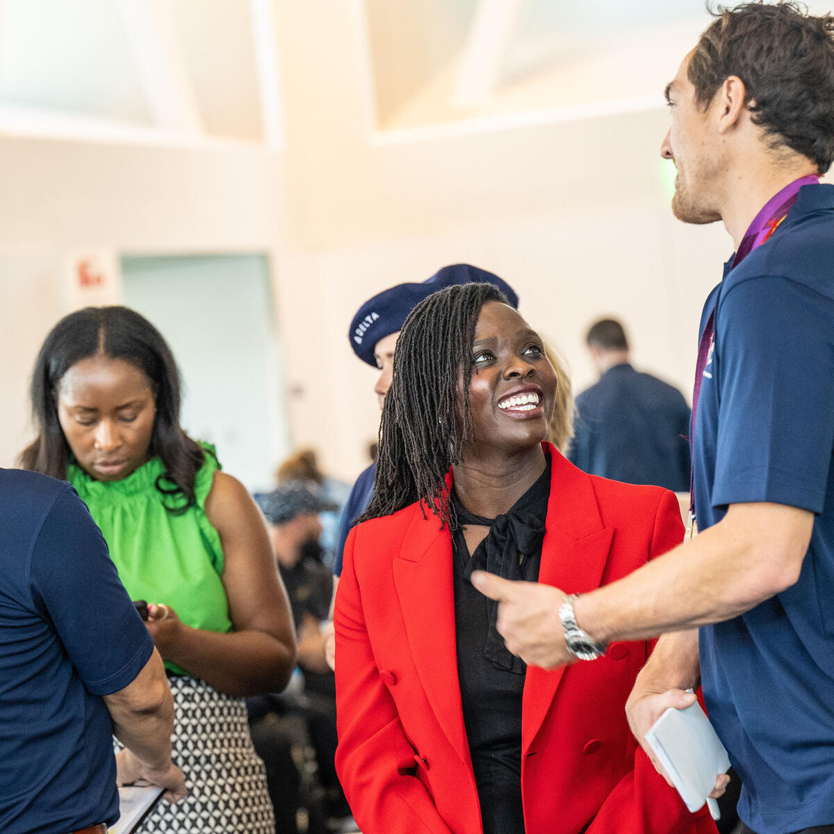 Delta people, customers and friends celebrate the departure of Delta Flight 290 from Los Angeles International Airport (LAX) to Paris Charles de Gaulle Airport (CDG).