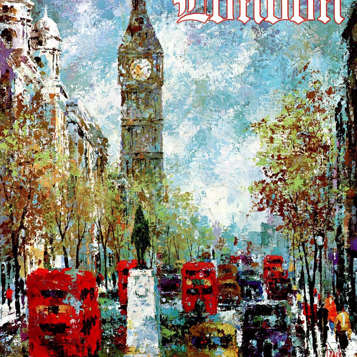 A Delta Air Lines travel poster from 1978 advertising the company's new route to London.