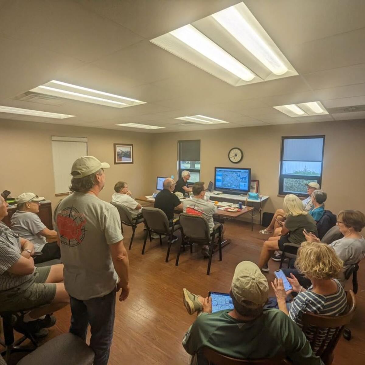 A coordination team back at Henry County Airport eagerly watched on as Delta pilots Barry Behnfeldt and Aaron Wilson, along with their in-flight technician Thomas Tweedy, touched down at Portland International Jetport – their final stop on their attempt to fly through 48 states in 48 hours.