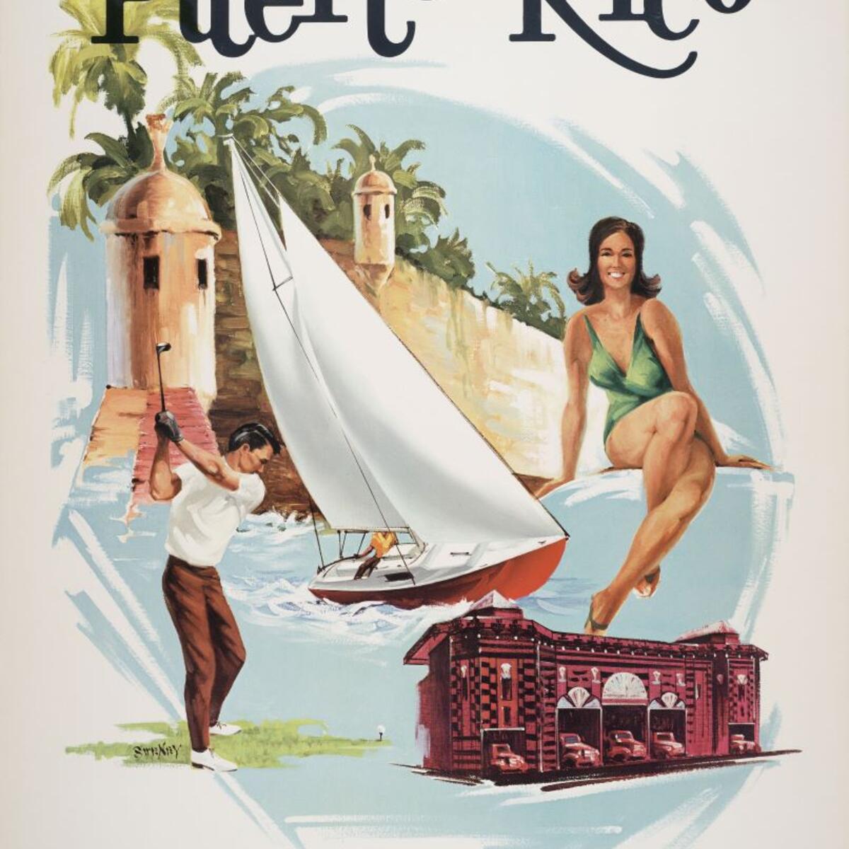 Old Puerto Rico Delta Air Lines poster from 1971