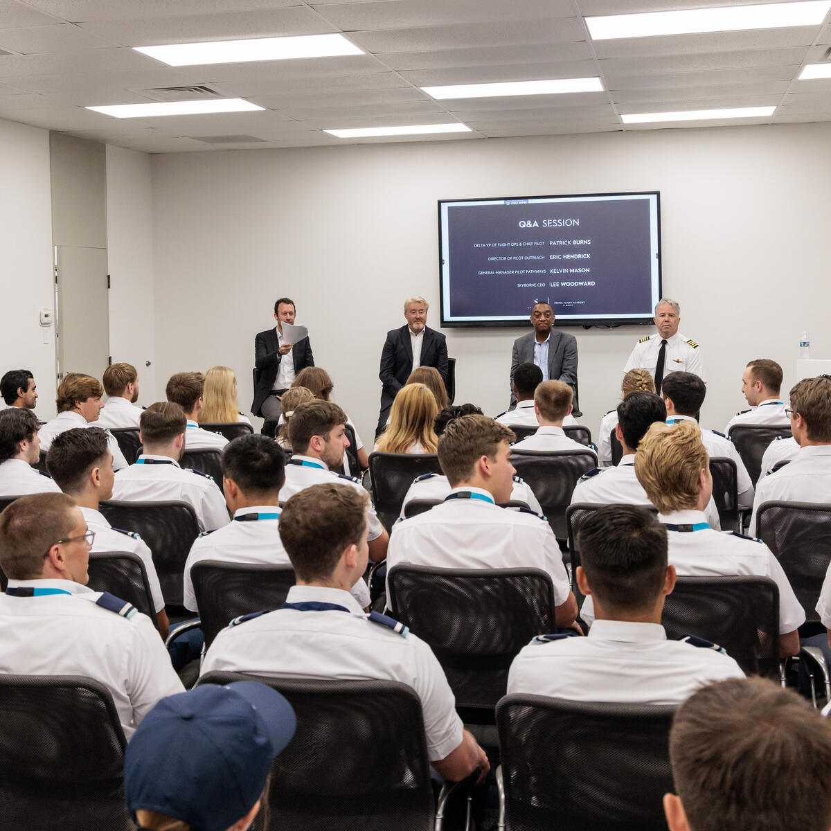 A Q&A with students was held at the official opening of Delta's Propel Flight Academy at Vero Beach.