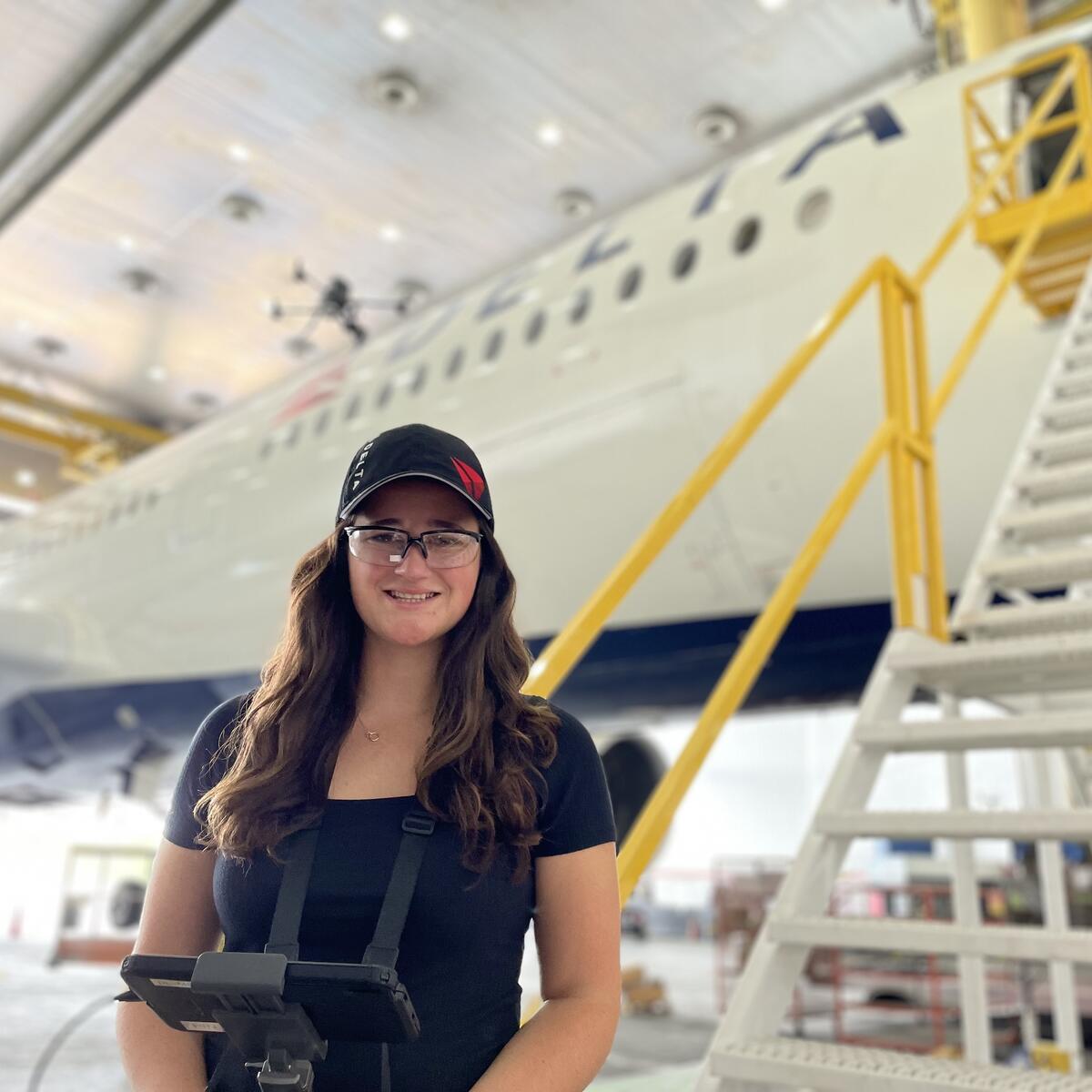 Emma Galarza, a senior engineer with Delta TechOps