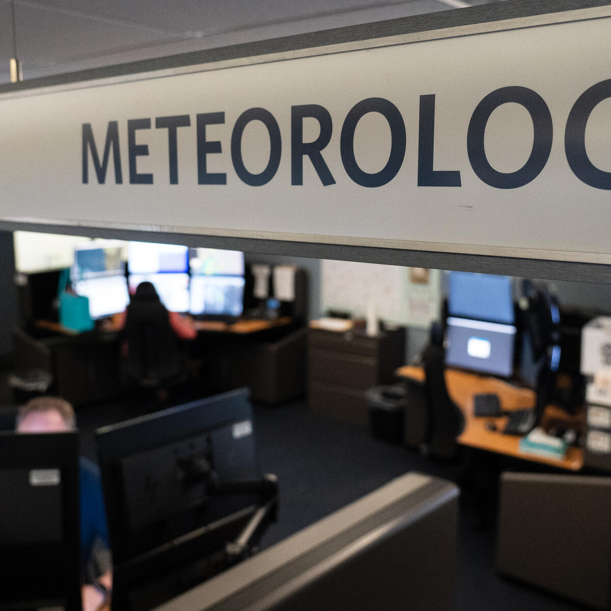A picture of the sign above Delta's in-house meteorology department.