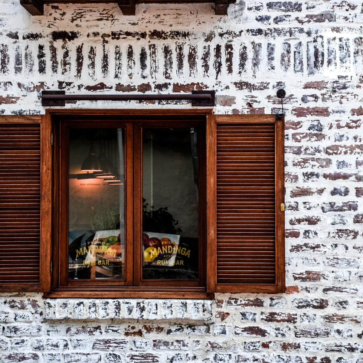 A restaurant front in the Usaquén neighborhood in Bogota, Colombia