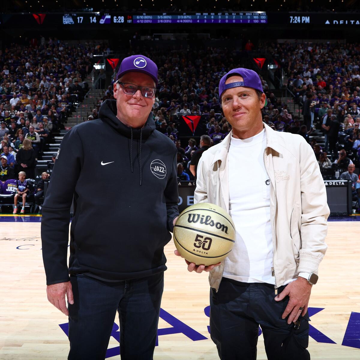 Delta and the Utah Jazz commemorated the official return of the Delta Center to Salt Lake City with a festive ribbon cutting ceremony and press conference on Thursday, Oct. 26, 2023. 