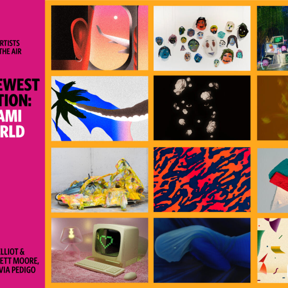 A preview of the art shown by the six emerging artists Delta is putting on display during Miami art week.