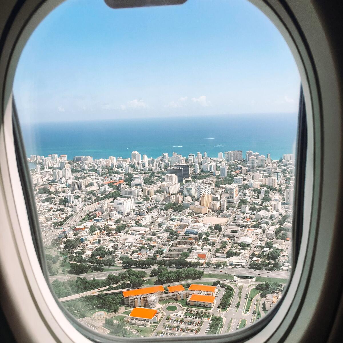A view of San Juan from a plane window