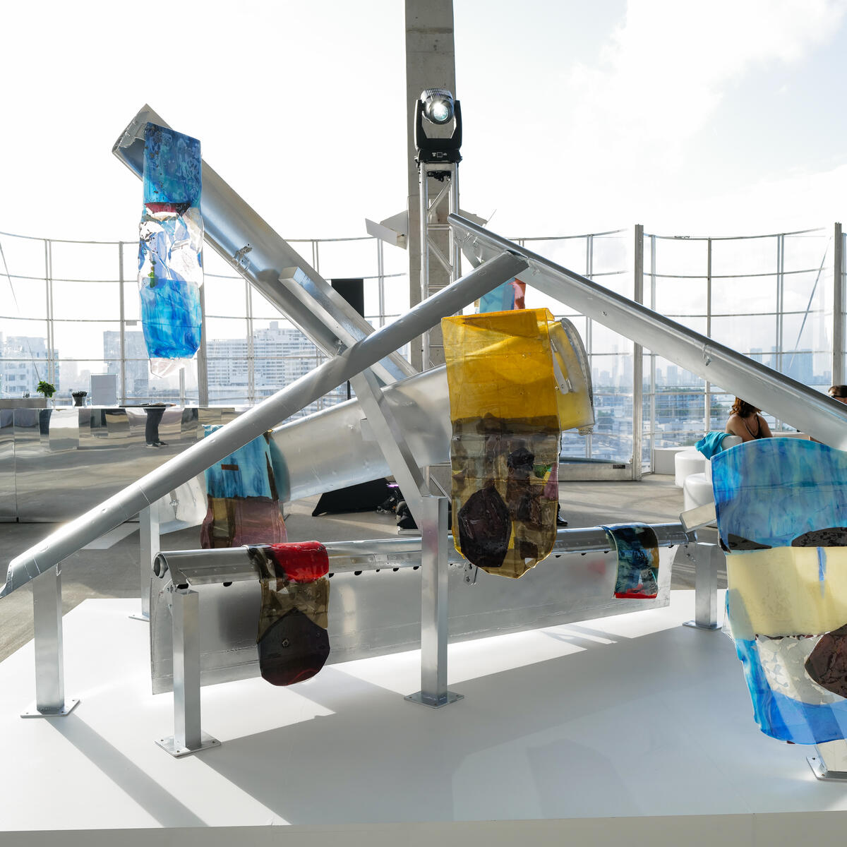 Jillian Mayer's artwork on display in Delta's Open Air Gallery at Miami Art Week.