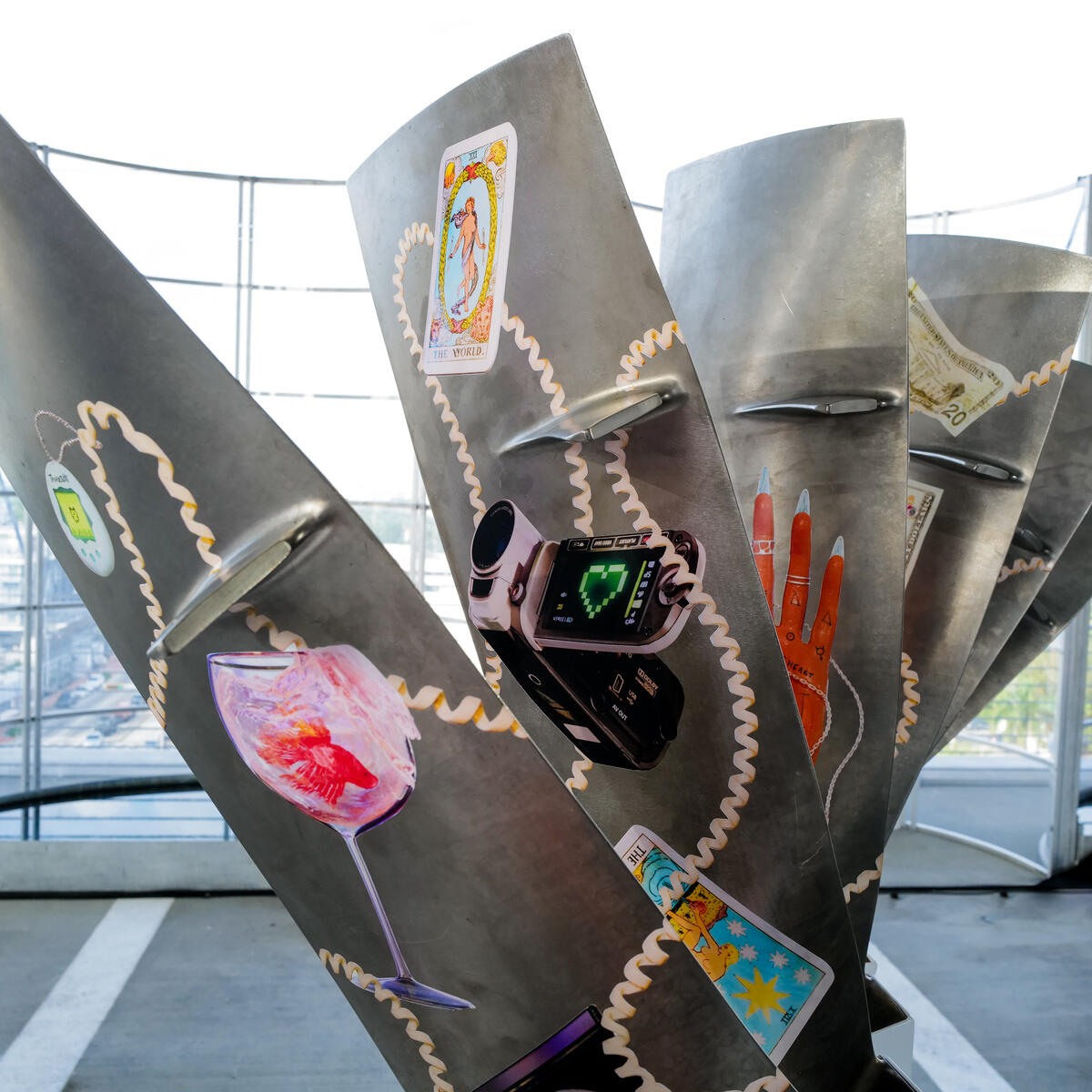 Olivia Pedigo's artwork on display in Delta's Open Air Gallery at Miami Art Week.