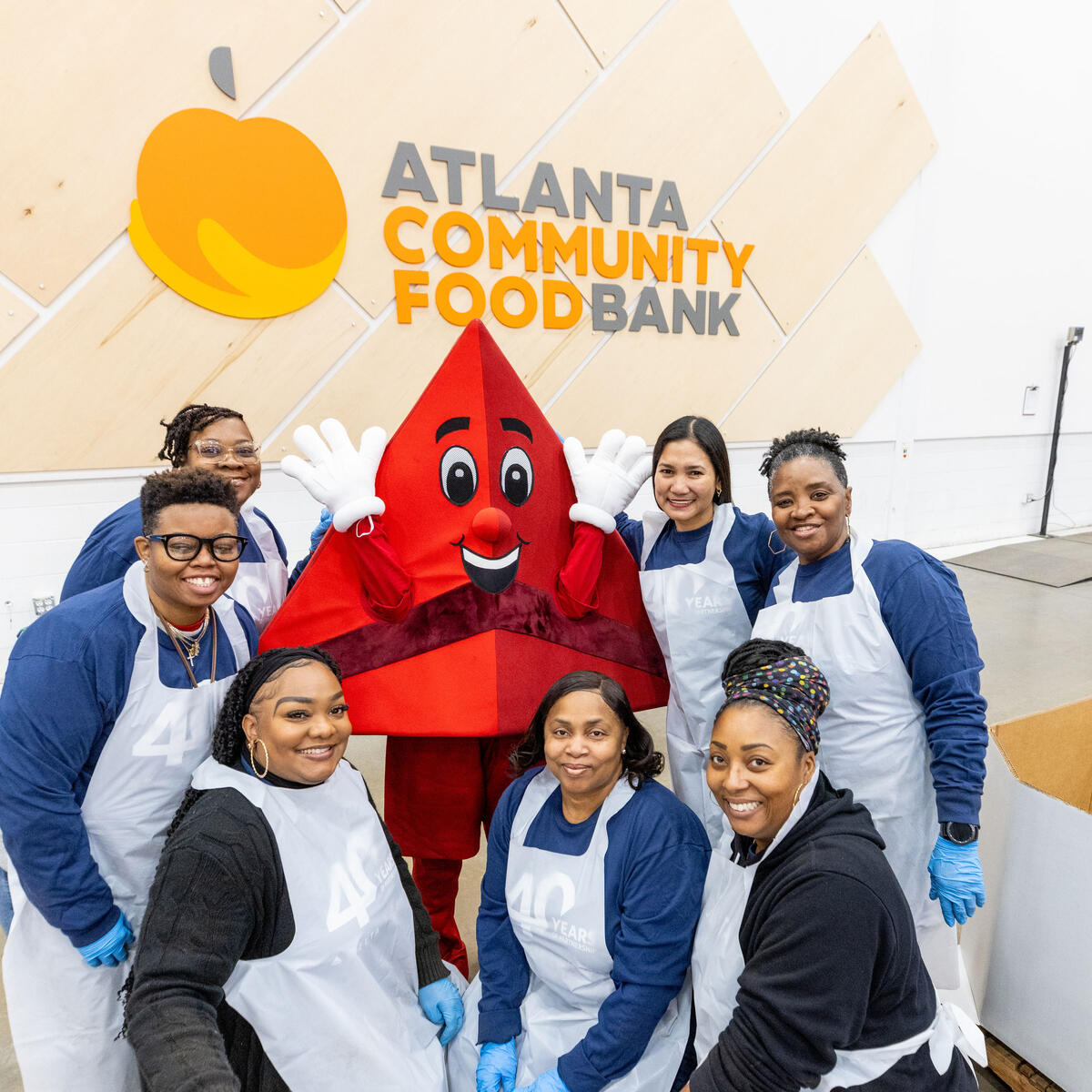 A group of Delta people volunteered at the Atlanta Community Food Bank on Feb. 7.