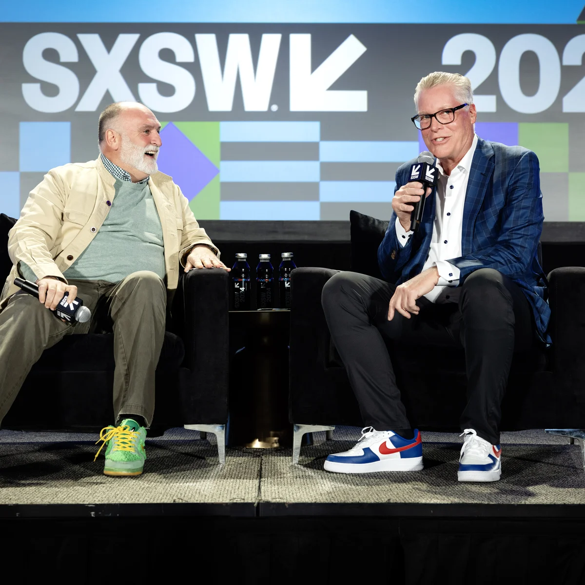 Ed Bastian, Delta Air Lines CEO, interviews chef and humanitarian José Andrés during the second half of the&nbsp;SXSW Featured Session: "People First, Always: How to Put Values at the Heart of your Business"&nbsp;on March 10, 2024.&nbsp;