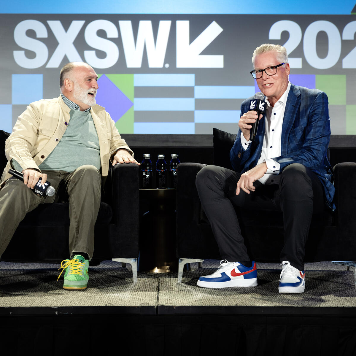 Ed Bastian, Delta Air Lines CEO, interviews chef and humanitarian José Andrés during the second half of the SXSW Featured Session: "People First, Always: How to Put Values at the Heart of your Business" on March 10, 2024. 