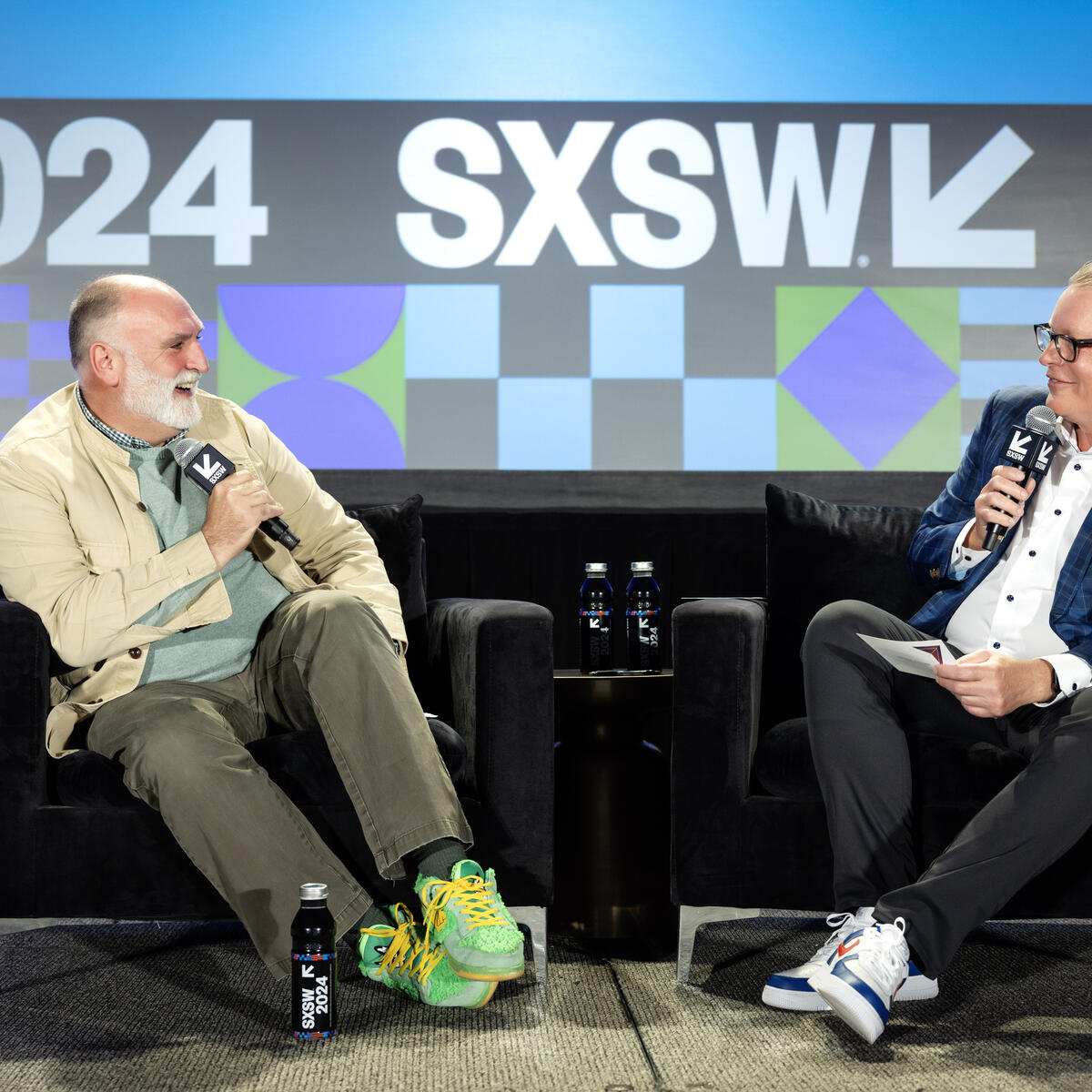 Ed Bastian, Delta Air Lines CEO, interviews chef and humanitarian José Andrés during the second half of the SXSW Featured Session: "People First, Always: How to Put Values at the Heart of your Business" on March 10, 2024. 
