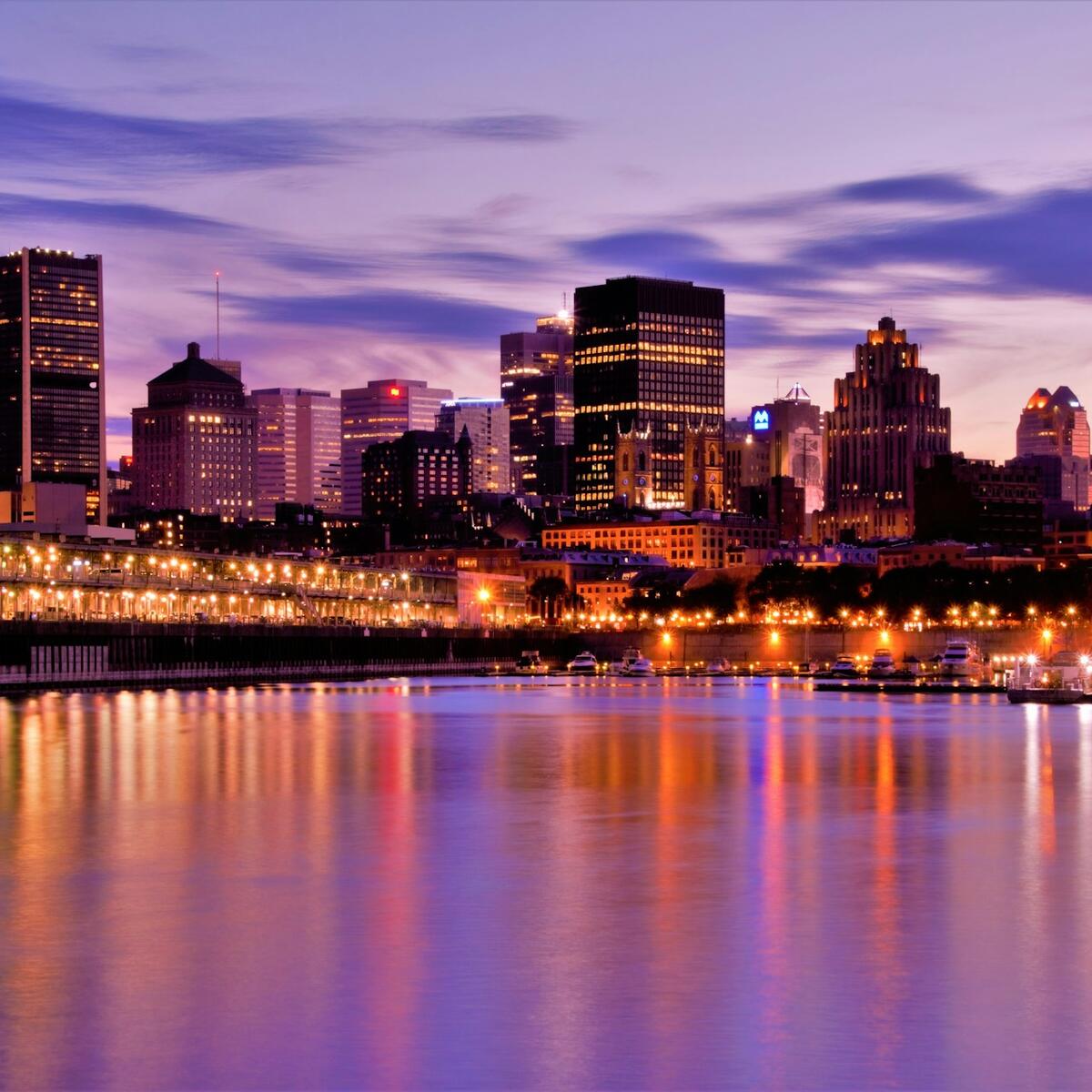 A scenic shot of Parc de la Cité-du-Havre, Montreal, Canada at sunrise