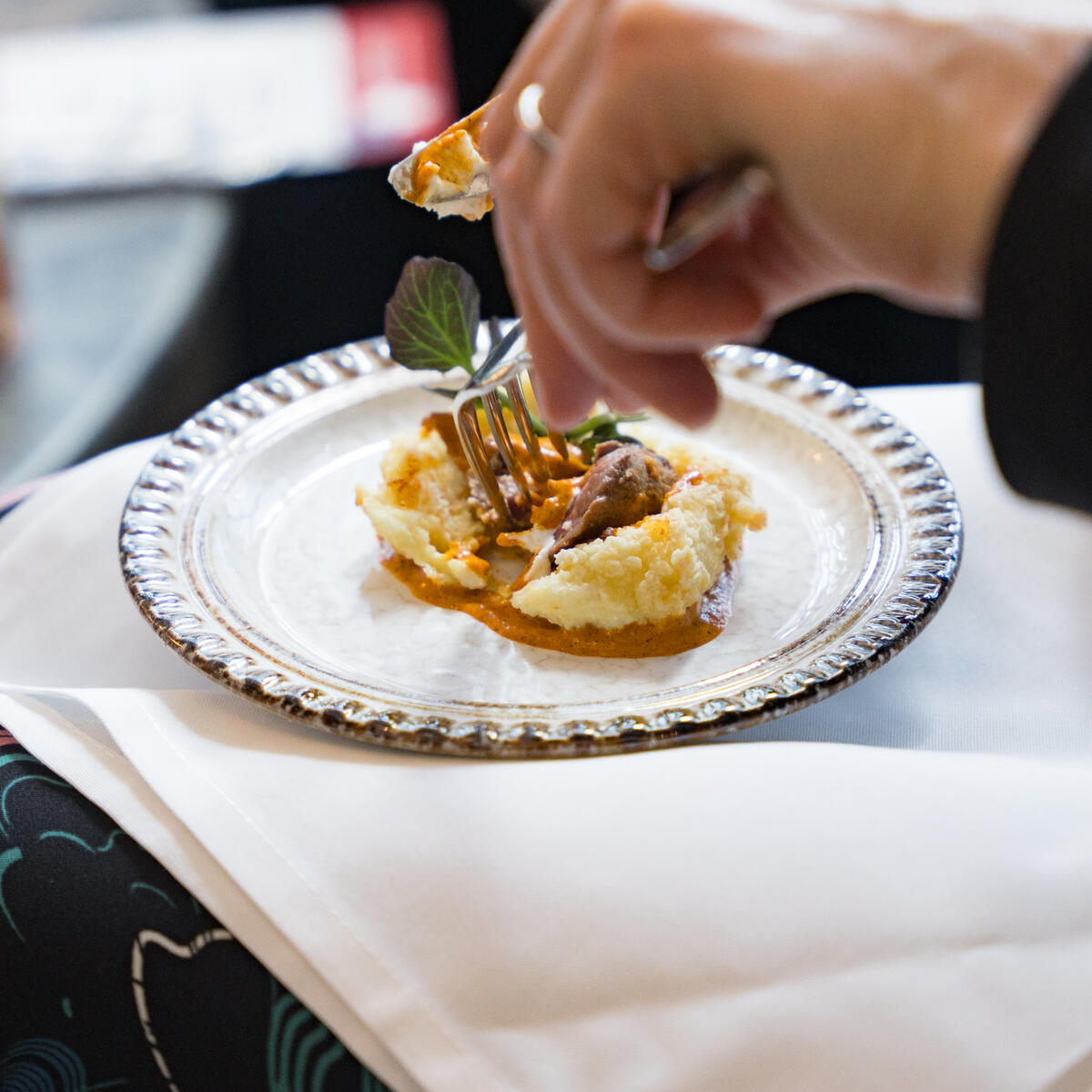 Guests of the Delta Lounge enjoyed complimentary culinary delights from Austin local and James Beard-nominated Rene Ortiz, including&nbsp;a mix of classics like pork carnitas with globally flavored delights such as quinoa potato latkes and tuna crispy rice.