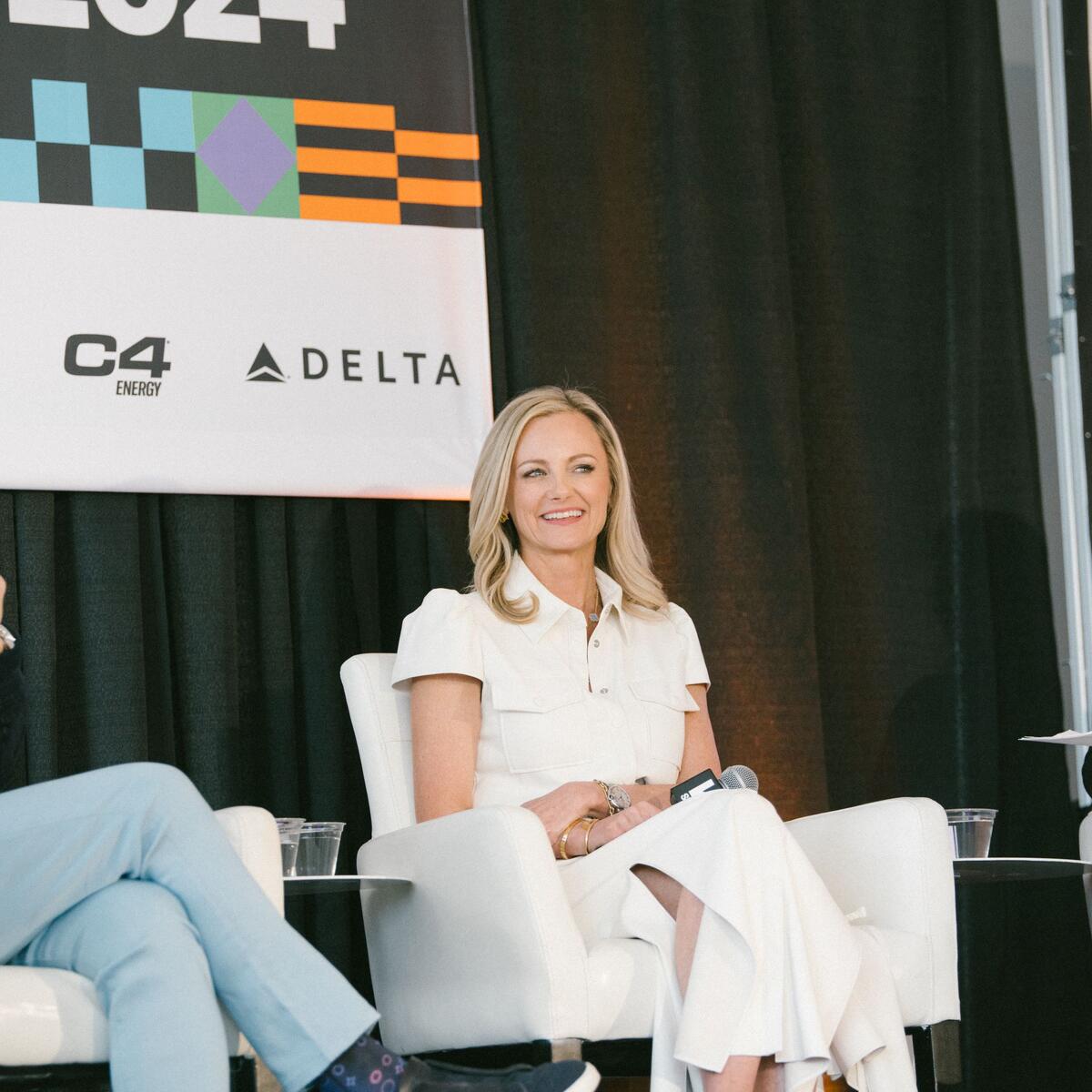 Delta CMO Alicia Tillman shares a stage with representatives from Pfizer and ESOBEAUTY and discusses how Delta is reimagining the role of CMO by unlocking the value of connecting members to experiences&nbsp;on the Rebranding the Role of the CMO&nbsp;panel on March 10 at SXSW 2024.
