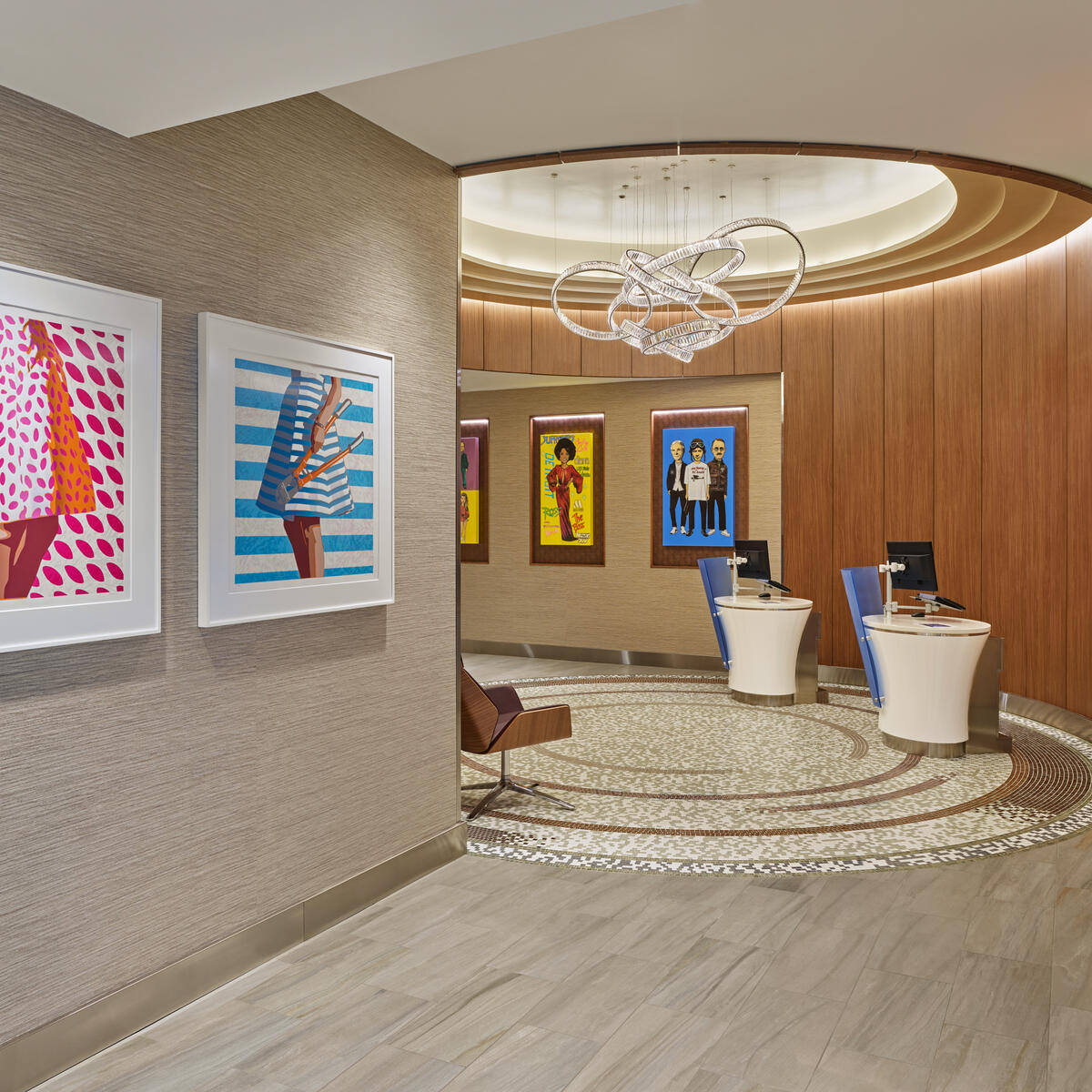 The check-in lobby for the Delta Sky Club at Detroit Metropolitan Airport.