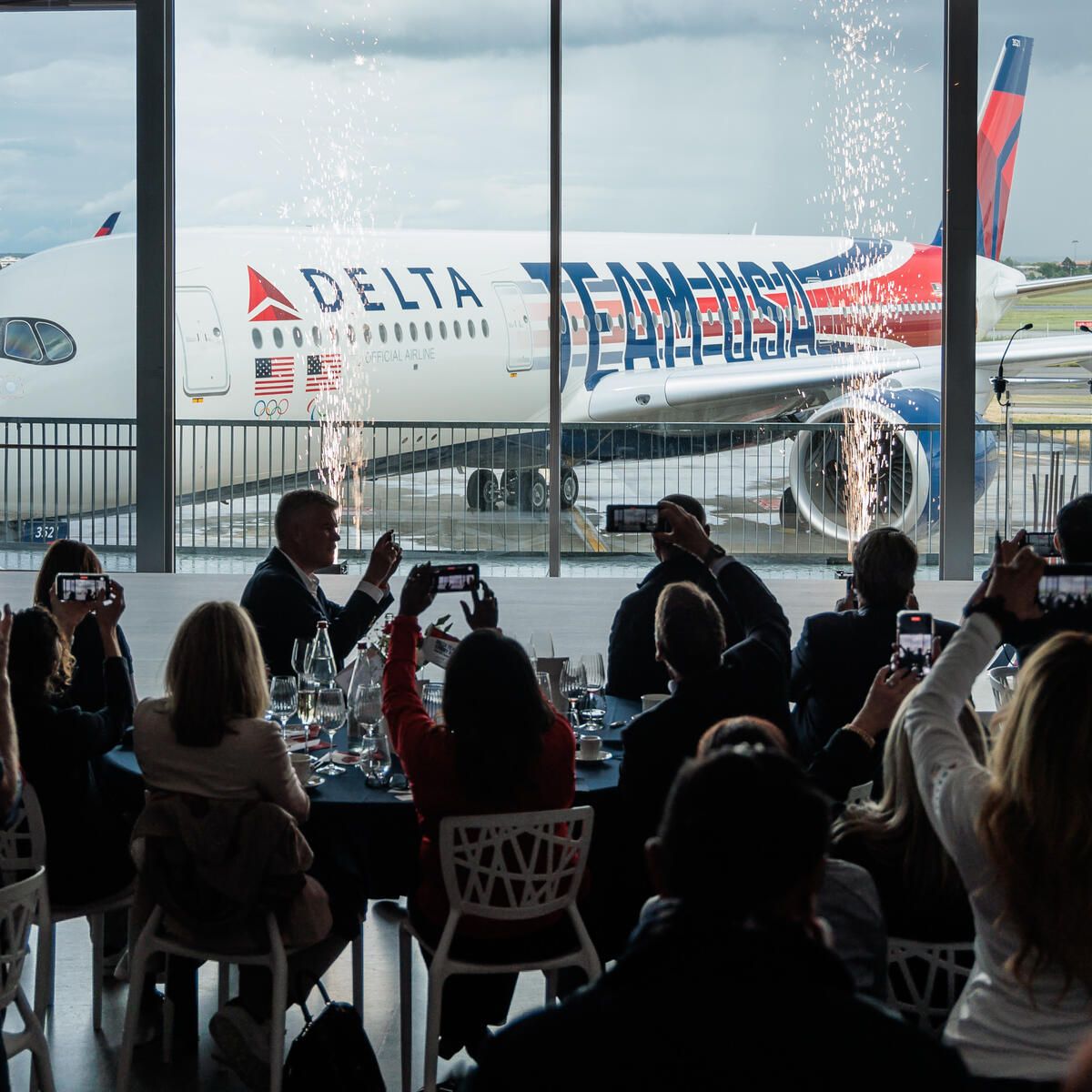 On May 2 Delta unveiled its custom Airbus A350 Team USA aircraft livery in Toulouse, France honoring the airline’s commitment to celebrate these athlete’s journey and connect them with their dreams as the official airline of Team USA. 
