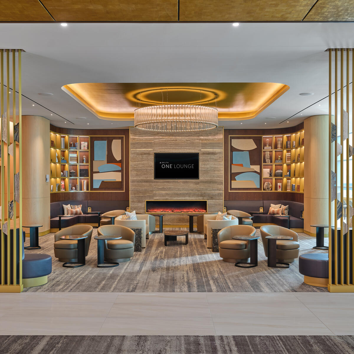 Delta’s recently announced&nbsp;onboard partnership with Missoni&nbsp;is also reflected in The Delta Lounge-JFK, with design touches like accent pillows, vases and coffee table books bearing the signature zigzag design of the Italian fashion house.