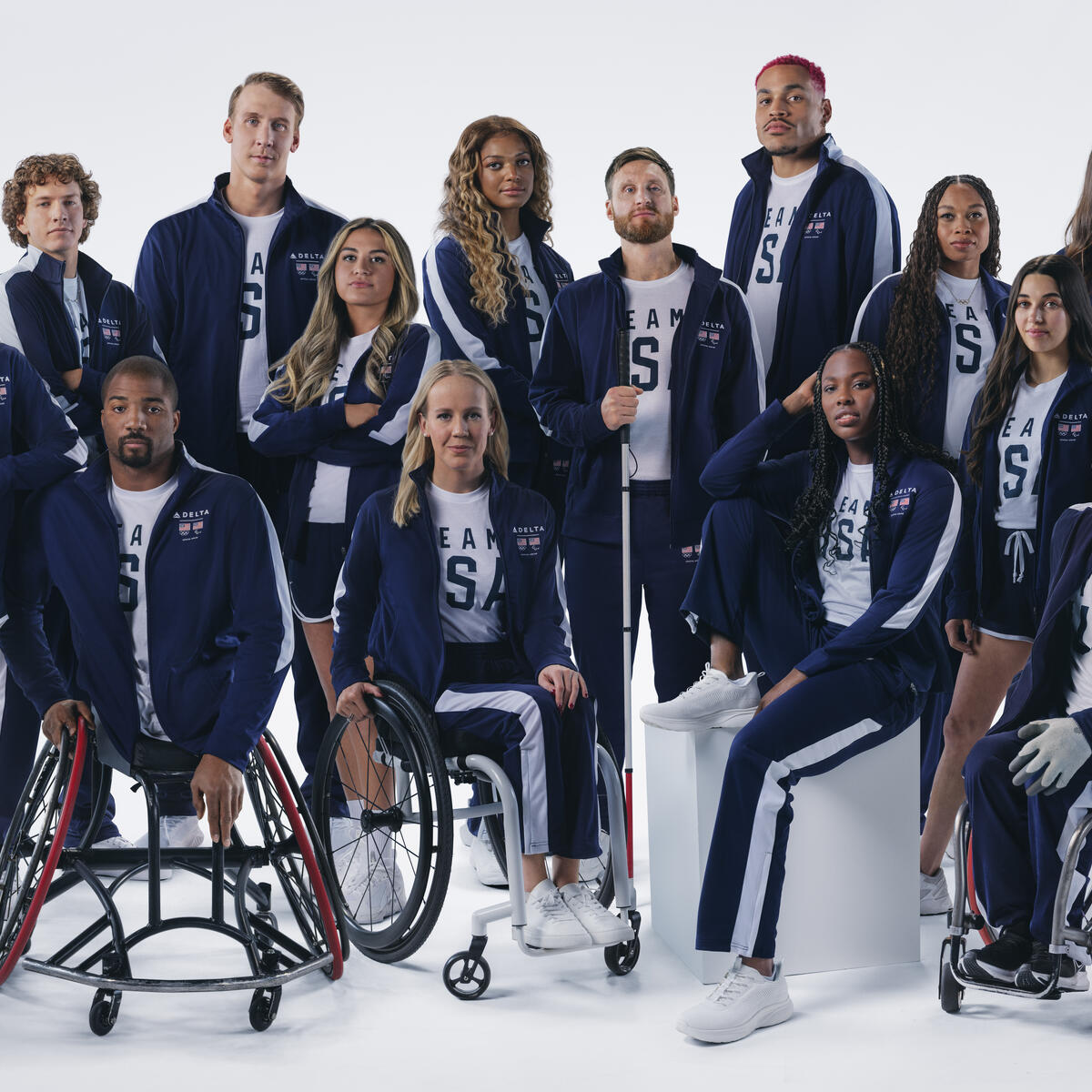 A shot of all 15 Delta-sponsored Team USA athletes