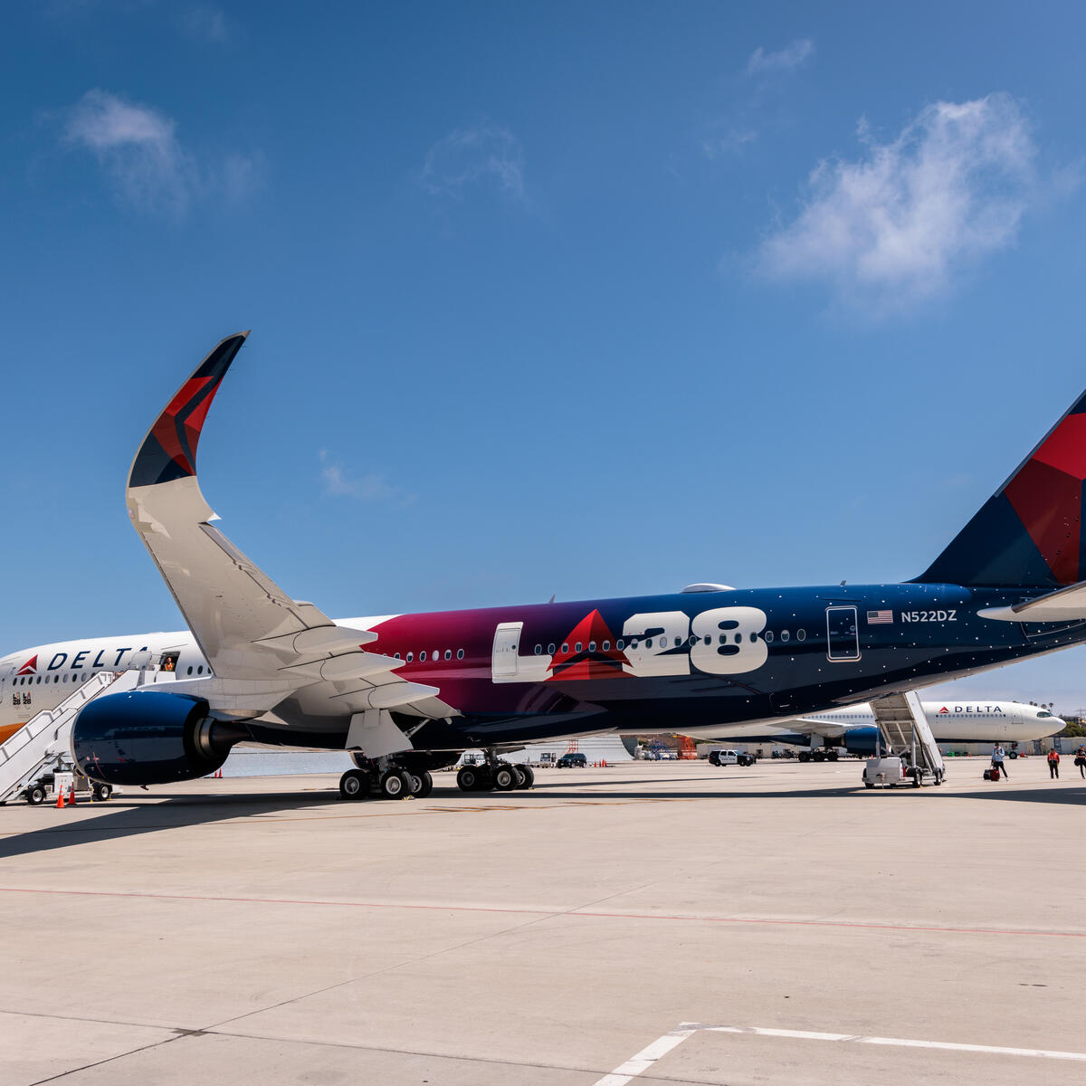 Following the Closing Ceremony of the Olympic Games Paris 2024, Delta carried the Olympic Flag from Paris to Los Angeles on its custom LA28 livery for the official Olympic Flag Flight – signifying the Games’ return to the United States in 2028 for the first time since the 2002 Salt Lake Olympic and Paralympic Games.
