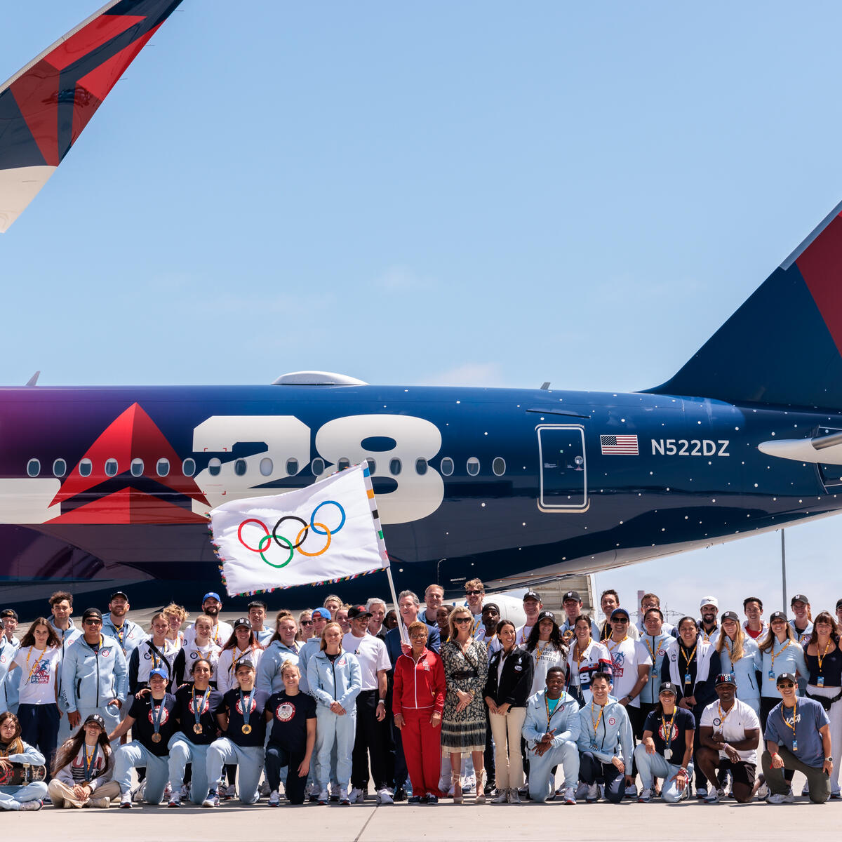 Following the Closing Ceremony of the Olympic Games Paris 2024, Delta carried the Olympic Flag from Paris to Los Angeles on its custom LA28 livery for the official Olympic Flag Flight – signifying the Games’ return to the United States in 2028 for the first time since the 2002 Salt Lake Olympic and Paralympic Games.