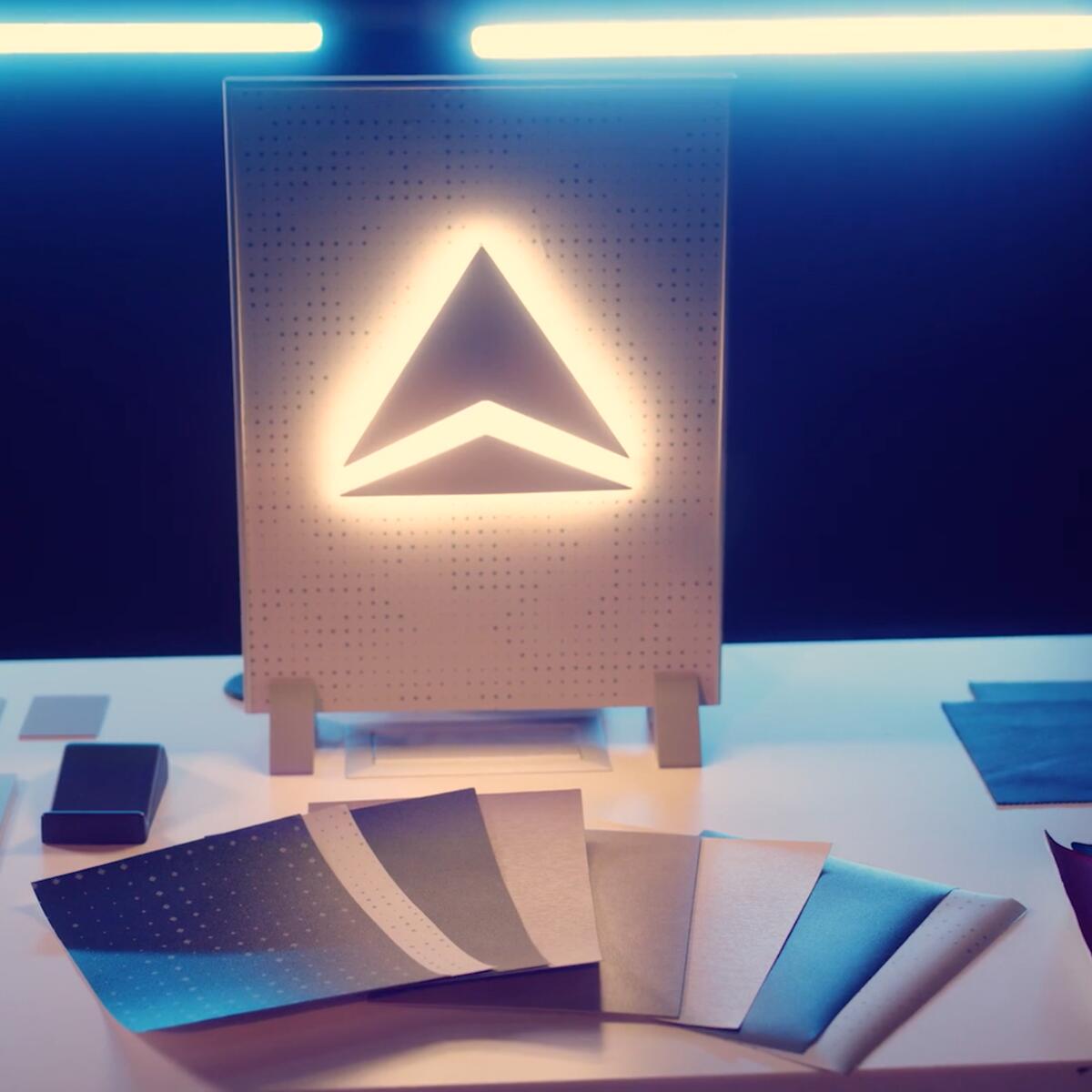 A spread of different material samples for Delta's cabin interior redesign