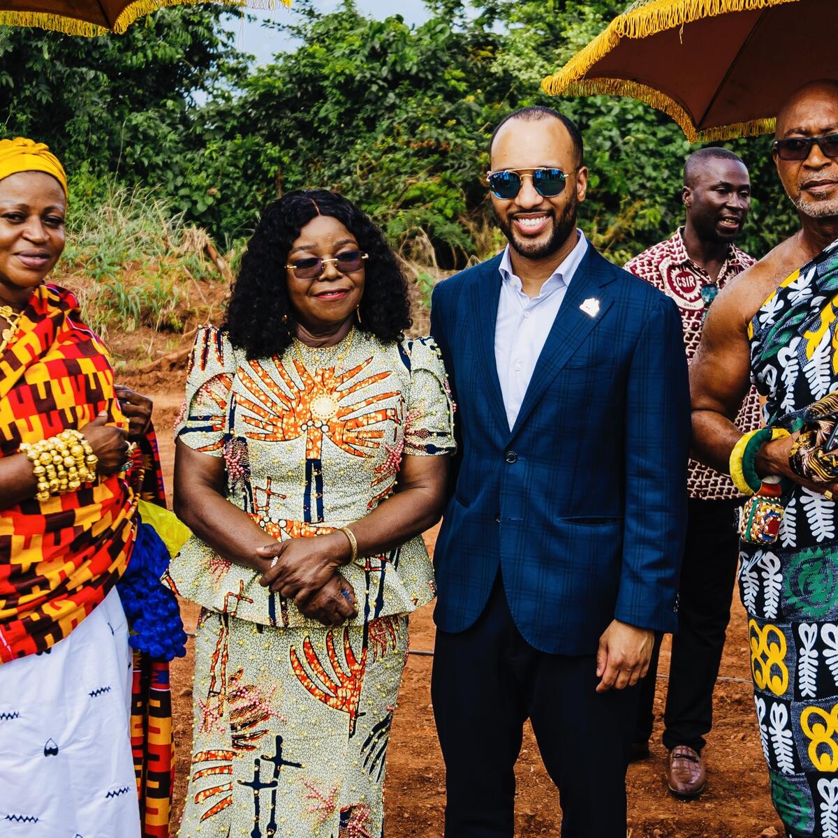 Ralph Albus, Director of Global Communications, joins Dr. Beatrice Wiafe-Addai, President of Breast Care International, and others at the Walk for the Cure event in Accra.