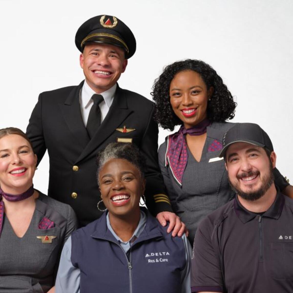 Delta employees gather for a group shot.