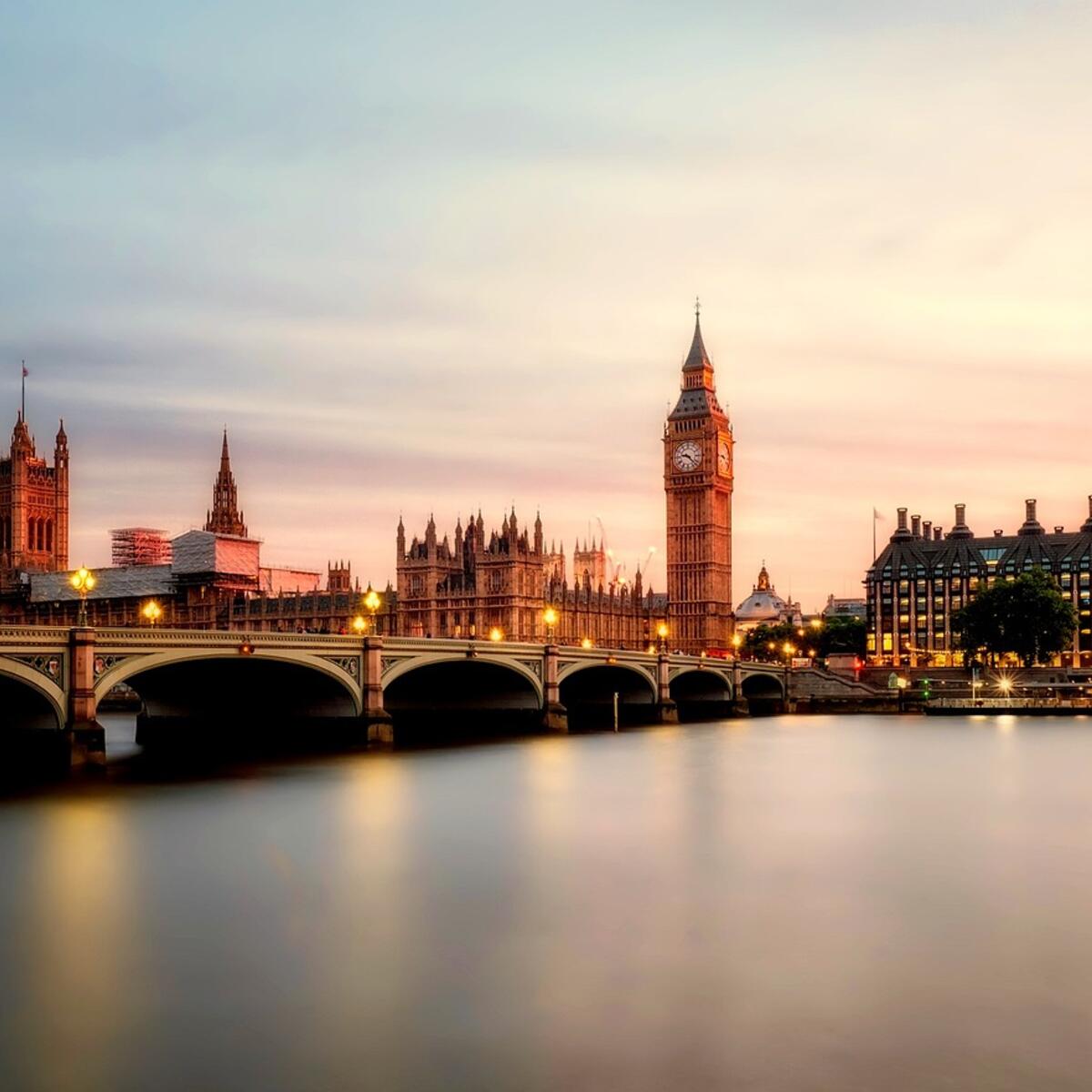 Aerial view of Big Ben in London, England