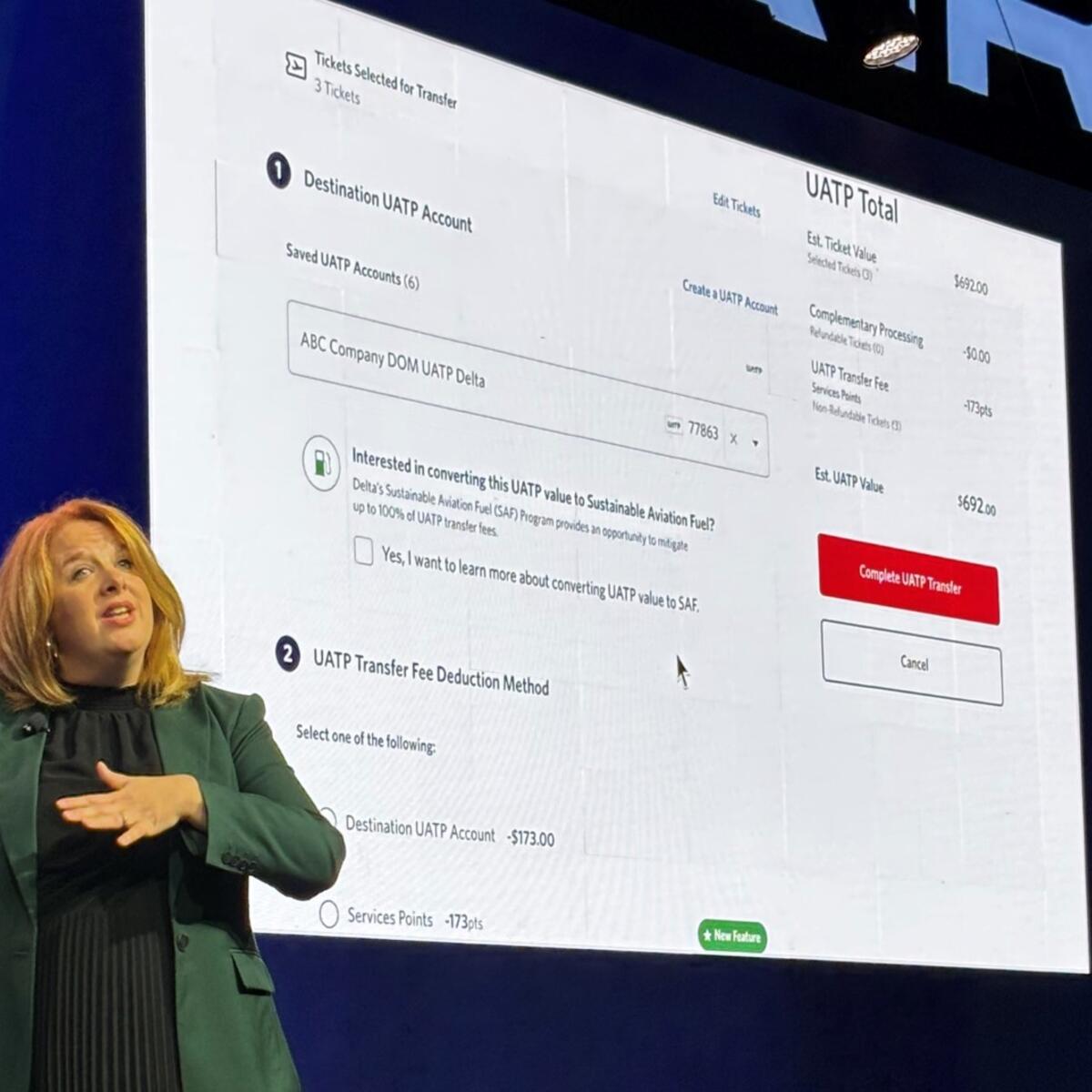 woman giving a presentation