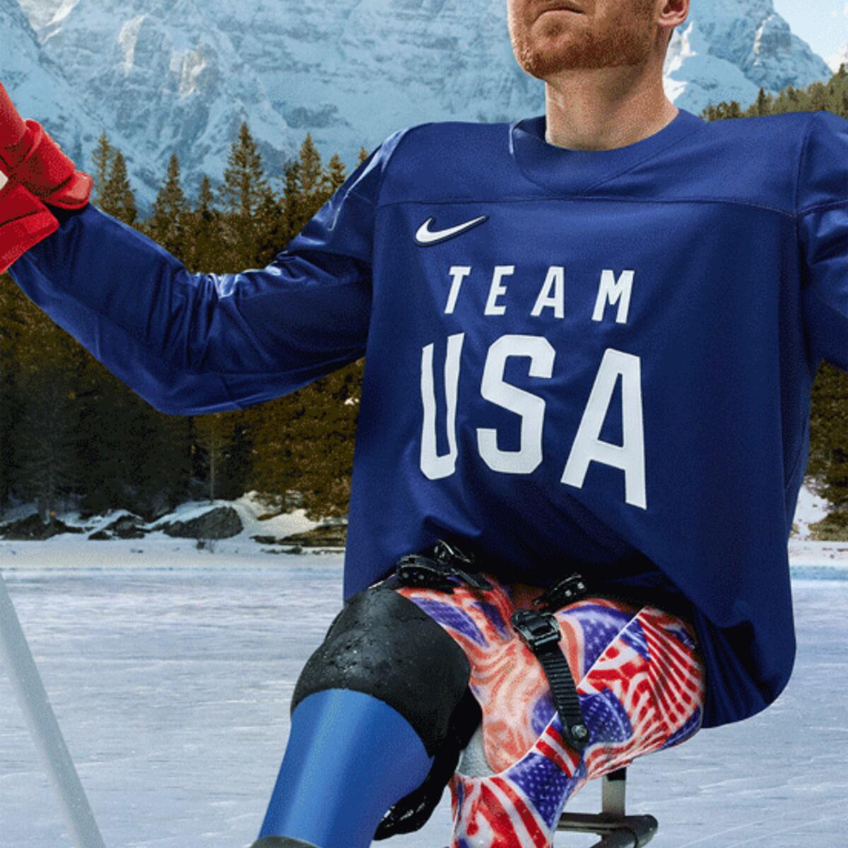 Sled hockey player Declan Farmer