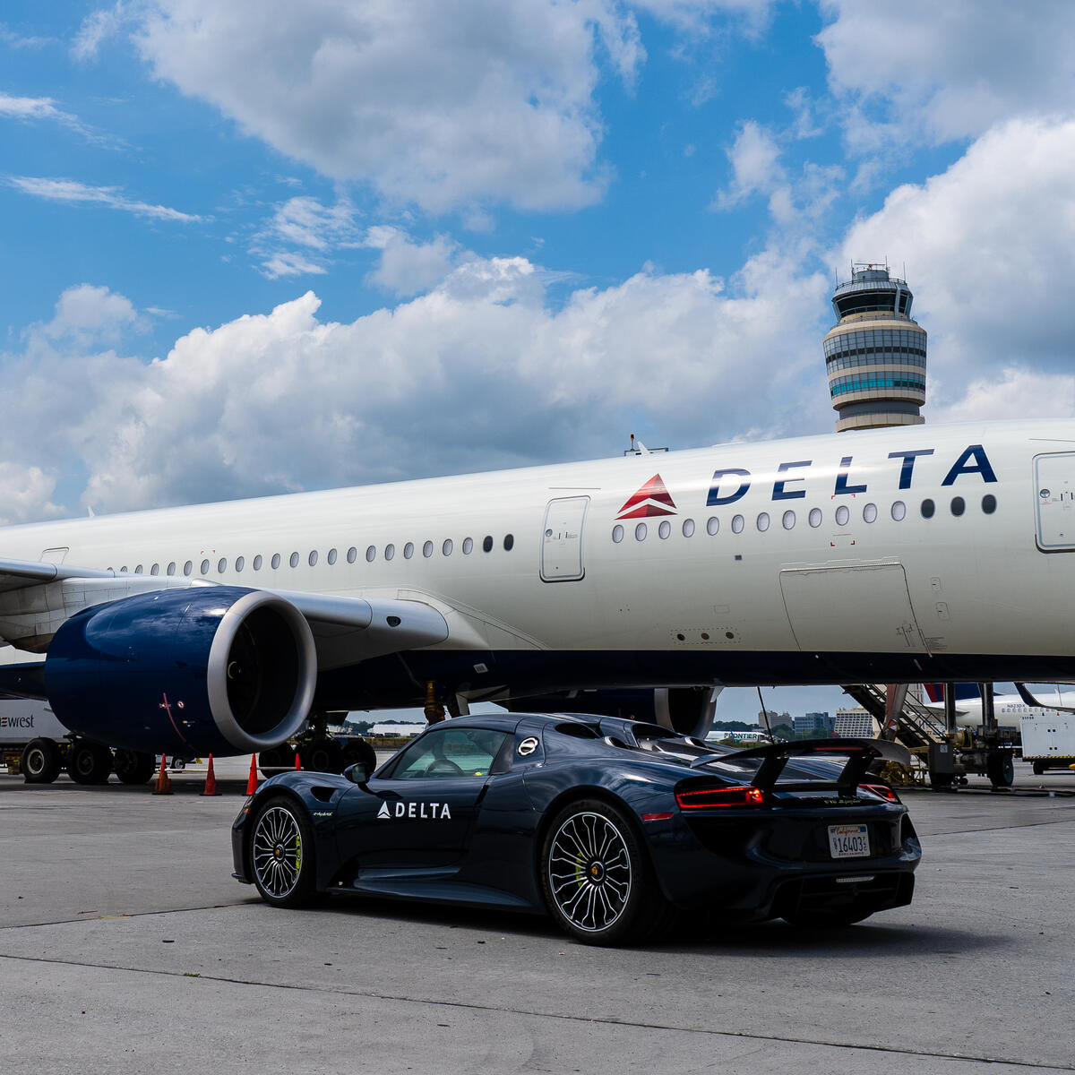 Porsche loaned a pre-production prototype of the 918 Spyder from their corporate collection to Delta’s Elite Services team for a two-week period, after which the supercar returned to the automaker’s collection. 