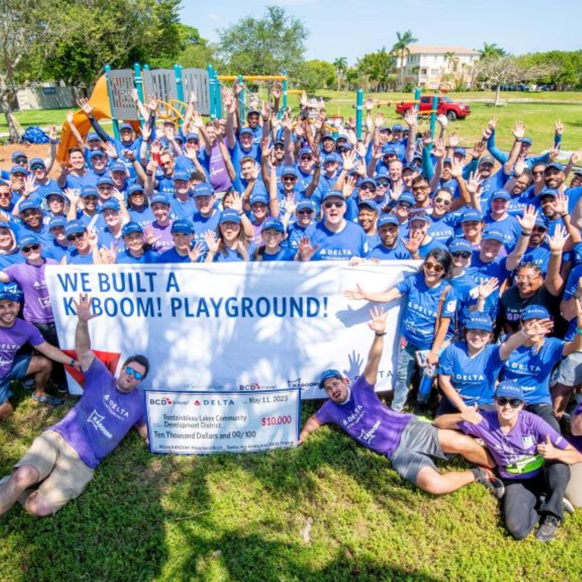 ​On Thursday, May 11 in the Las Sevillas neighborhood, more than 100 Delta volunteers, BCD Travel and KABOOM! came together to build Delta's 36th playground, and Miami's second, since the partnership began in 2013. 