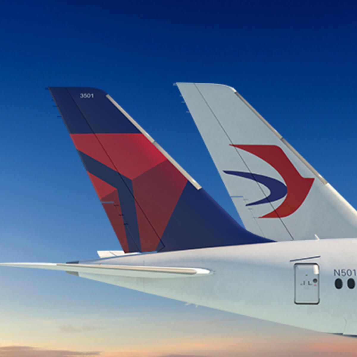 Plane tails for Delta and China Eastern